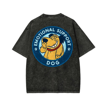 Dog Support Or Not? Front And Back Printing Washed T-shirt