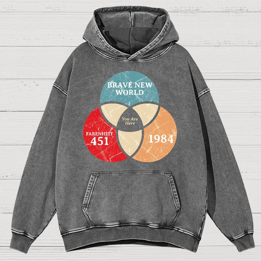 You Are Here Vintage Distressed Hoodie