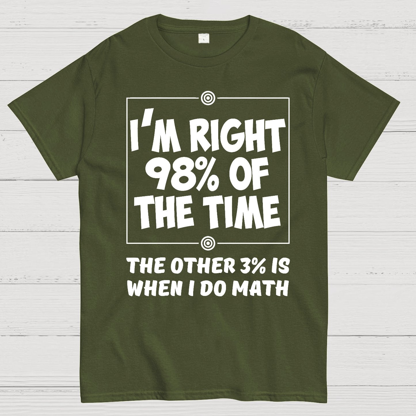 I'm Right 98% Of The Time The Other 3% Is When I Do Math Geek T-Shirt