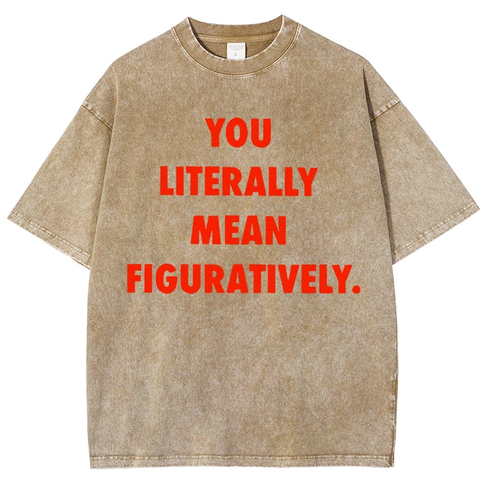 Grammar Police Literally vs. Figuratively Vintage Distressed T-shirt