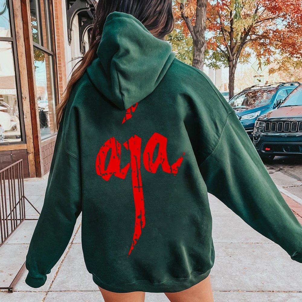 Aja Printed Back Unisex Cotton Hoodie