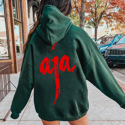 Aja Printed Back Unisex Cotton Hoodie