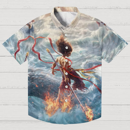 Nezha 2 Sci-Fi Animation Print Geek Hawaiian Shirt