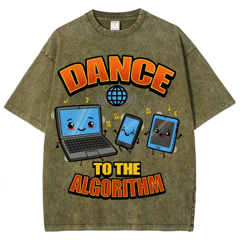 Dance To The Algorithm Funny Vintage Distressed T-shirt