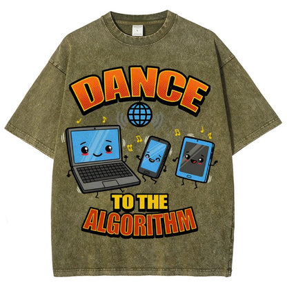 Dance To The Algorithm Funny Vintage Distressed T-shirt