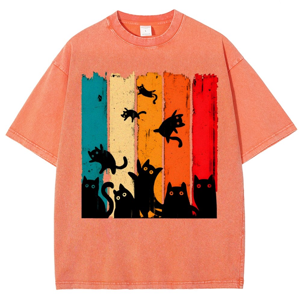 Retro Kitty Chaos Vintage Distressed T-shirt