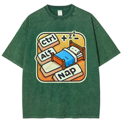 Ctrl+Alt+Nap Vintage Distressed T-shirt