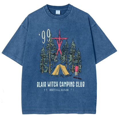 Witch Camping Vintage Distressed T-shirt