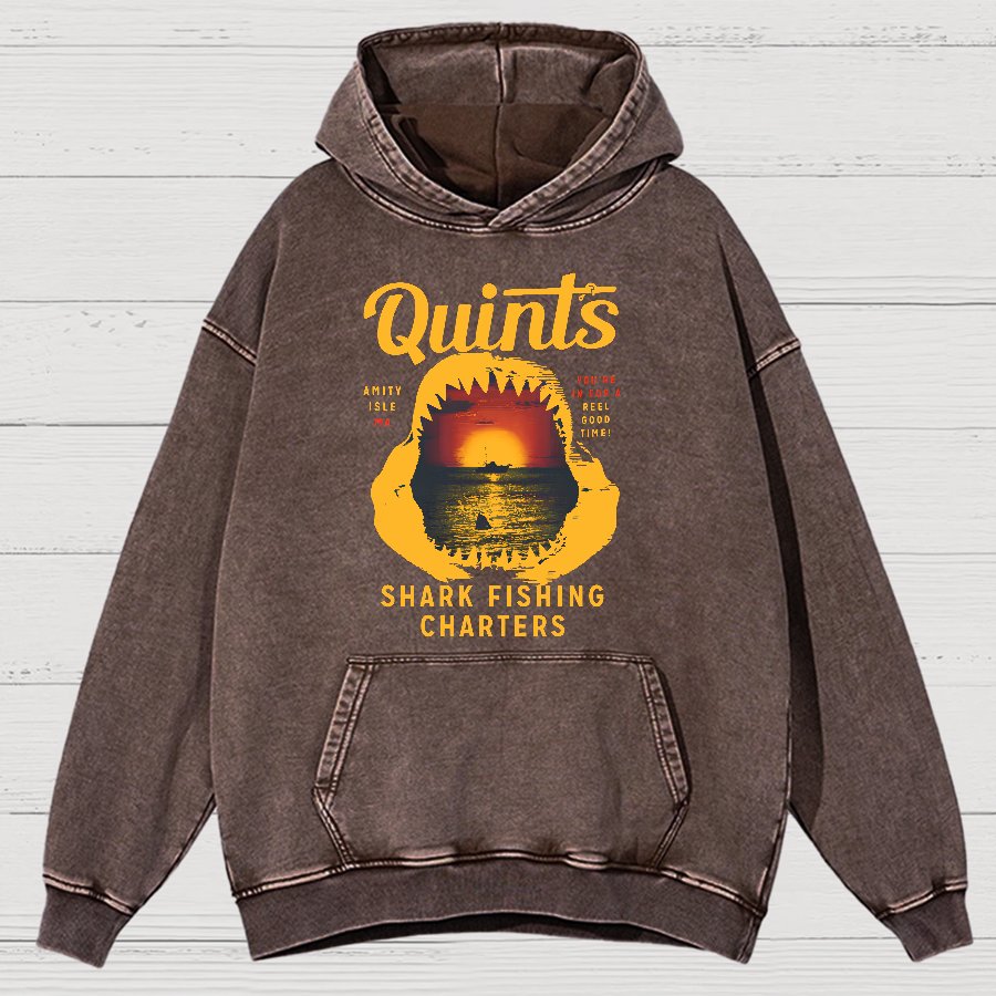 Captain's Shark Fishing Charters Vintage Distressed Hoodie