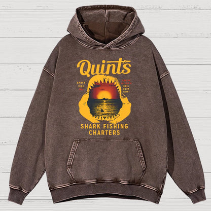 Captain's Shark Fishing Charters Vintage Distressed Hoodie