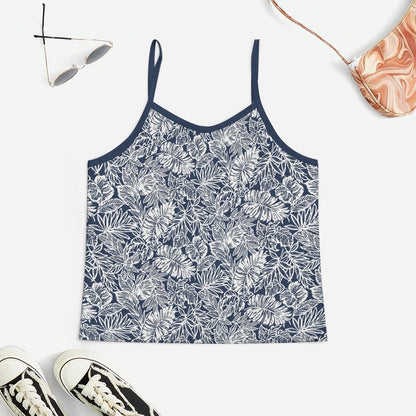 Batik Art Flowers Women's Geek Suspender Cami Set