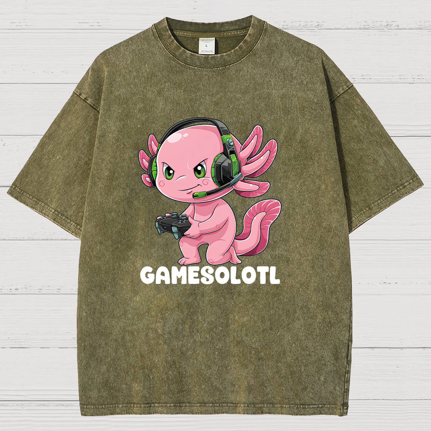 Gamer Axolotl Vintage Distressed T-shirt