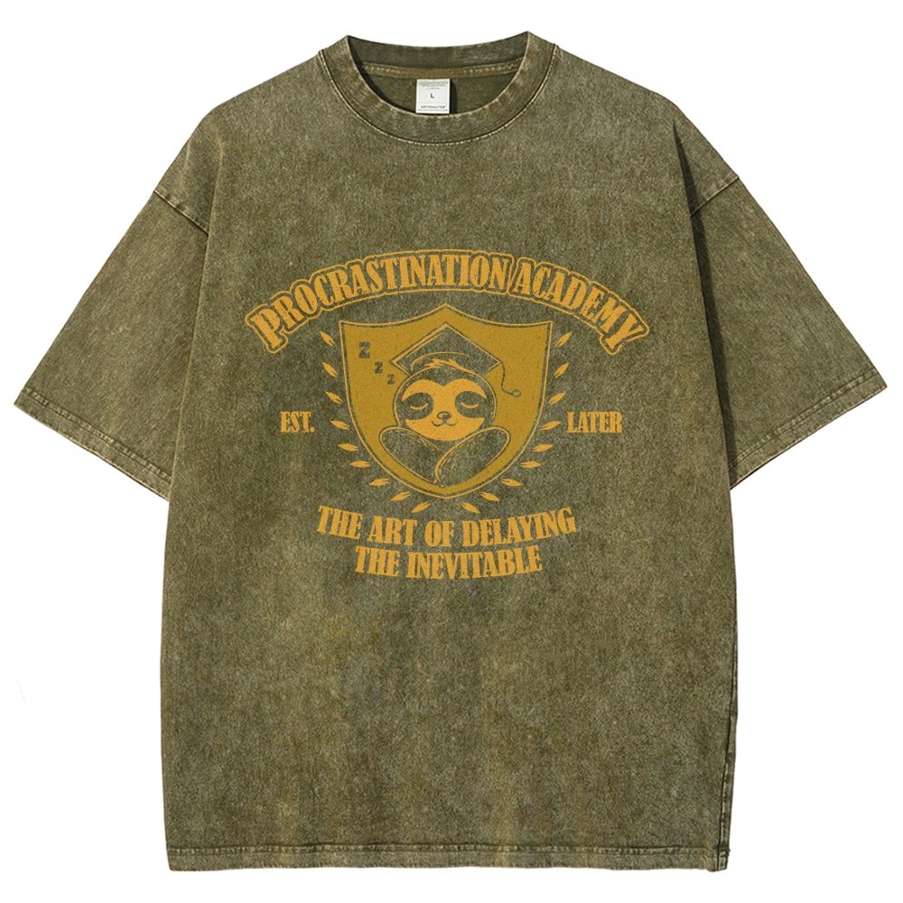 Procrastination Academy Vintage Distressed T-shirt