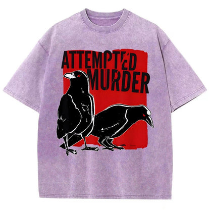 Attempted Murder Crow Vintage Distressed T-shirt