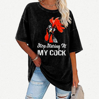 Stop Staring at My Cock Vintage Distressed T-shirt
