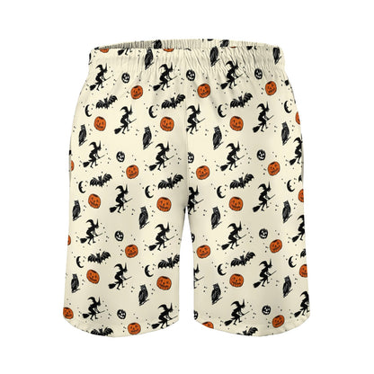Halloween Witch Riding A Broom Geek Shorts