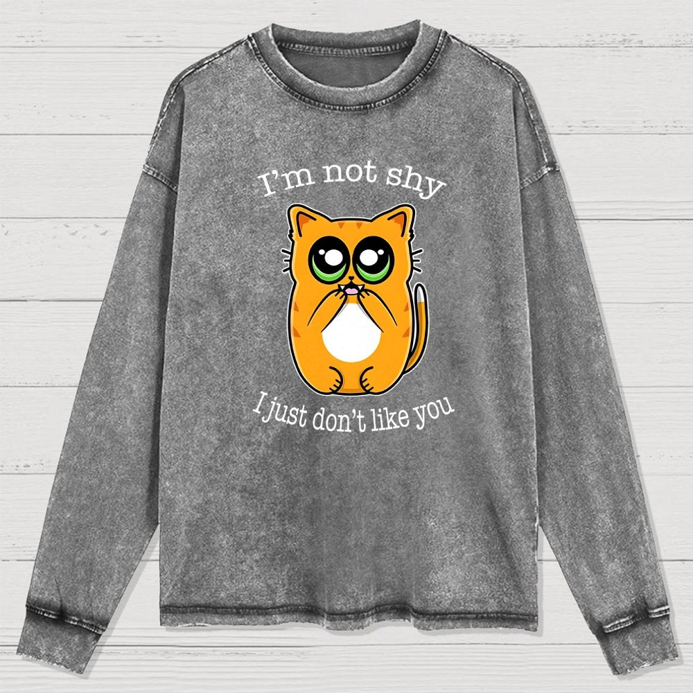 Not Shy Washed Long Sleeve Tee