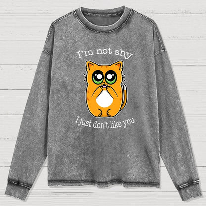 Not Shy Washed Long Sleeve Tee