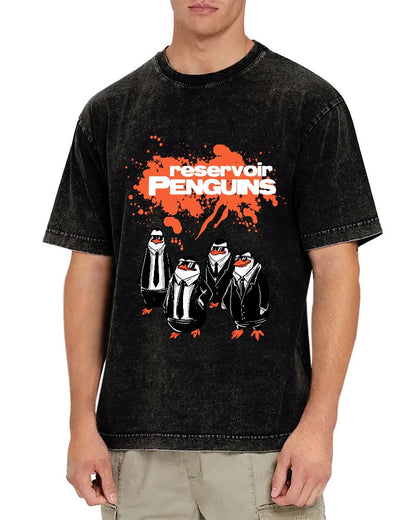 Reservoir Penguins Geeky Vintage Distressed T-shirt