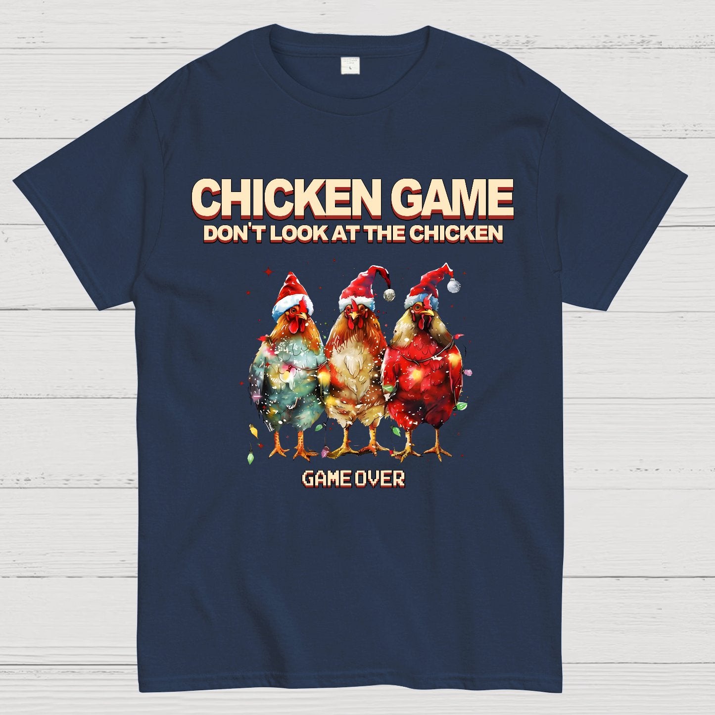 Chicken Game Christmas Geek T-Shirt