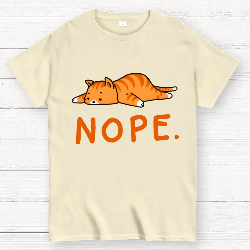 Nope Lazy Cat Geek T-Shirt