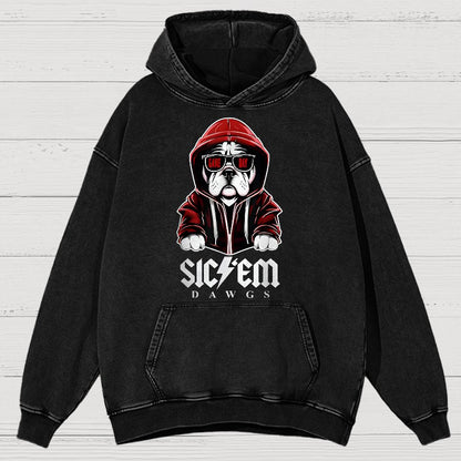 Bulldogs Football Spirit Game Day Retro Sports Vintage Distressed Hoodie
