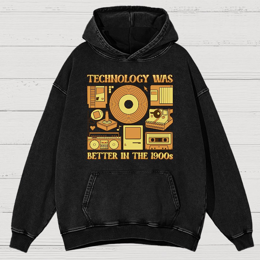 Technology Was Better In The 1900s Vintage Distressed Hoodie
