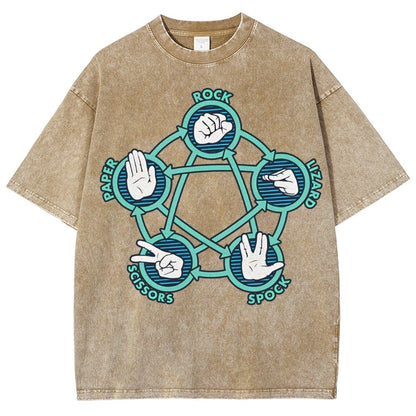 Rock Paper Scissors Lizard Spock Vintage Distressed T-shirt