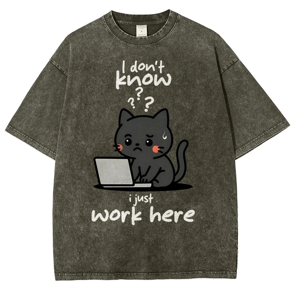 I Just Work Here Vintage Distressed T-shirt