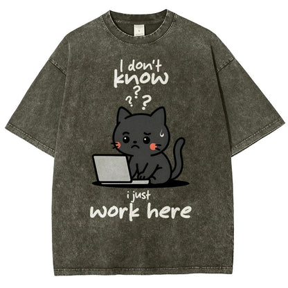 I Just Work Here Vintage Distressed T-shirt