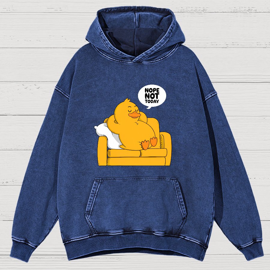 Nope Not Today Duck Vintage Distressed Hoodie
