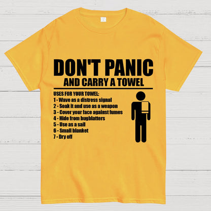 Don't Panic And Carry A Towel Geek T-Shirt