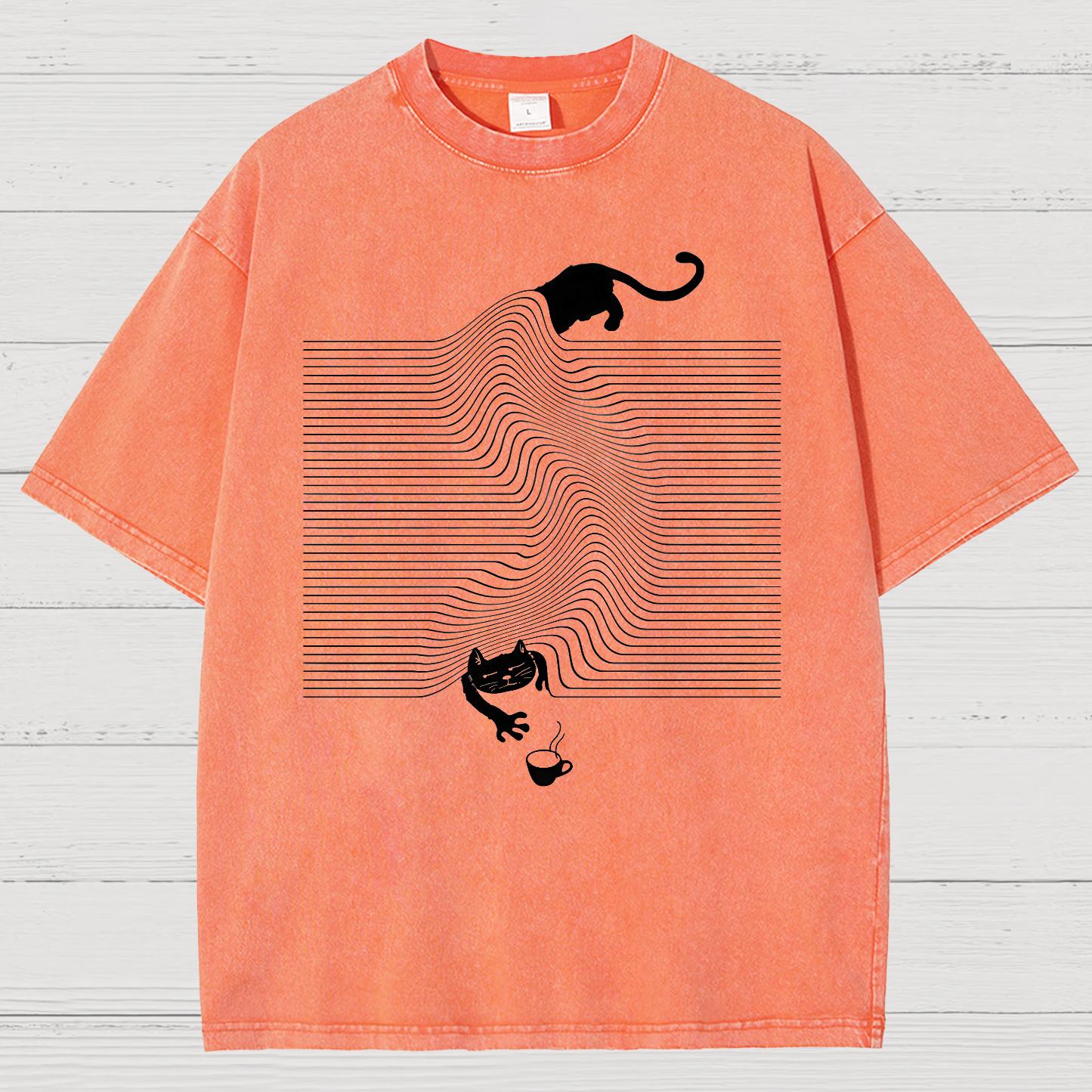 Funny Cat Vintage Distressed T-shirt