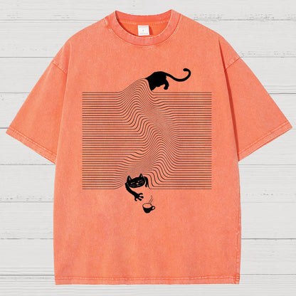 Funny Cat Vintage Distressed T-shirt