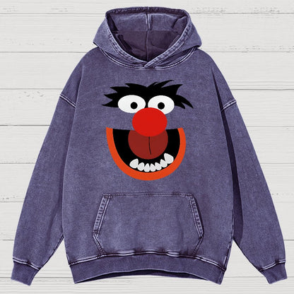 Retro Pop Culture Puppet Face Vintage Distressed Hoodie