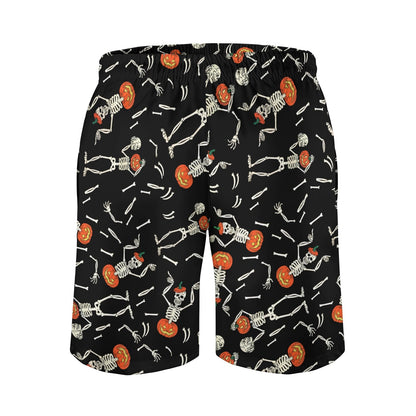 Pumpkin Skull Halloween Geek Shorts
