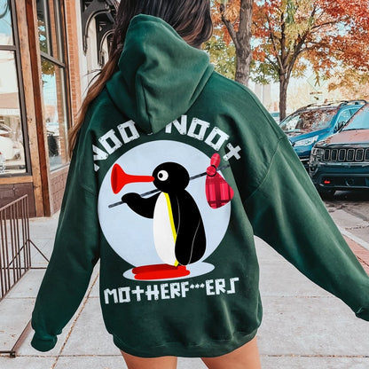 NOOT NOOT MOTHERF***ERS Printed Back Unisex Cotton Hoodie