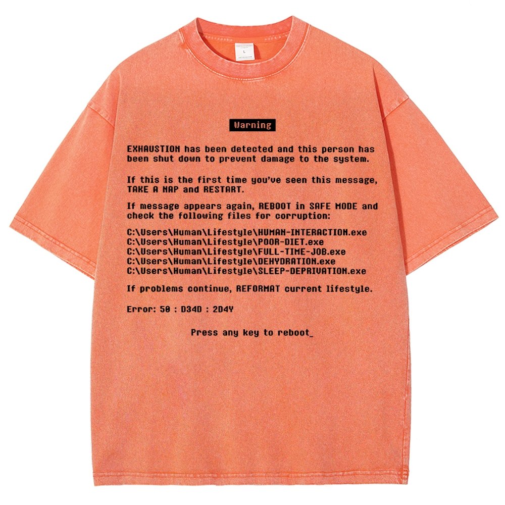 Blue Screen of Exhaustion Vintage Distressed T-shirt