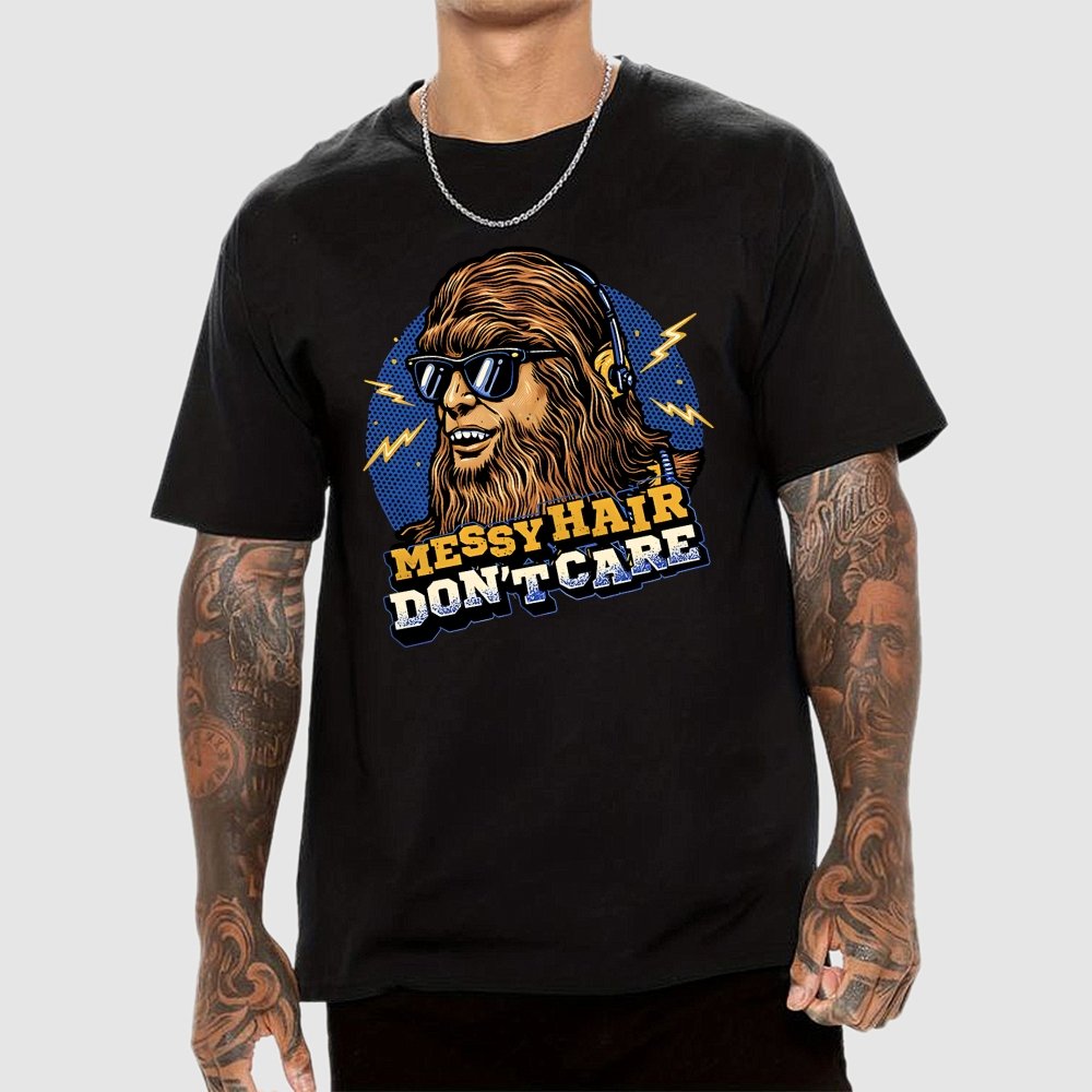 Messy Hair Don't Care Geek T-Shirt