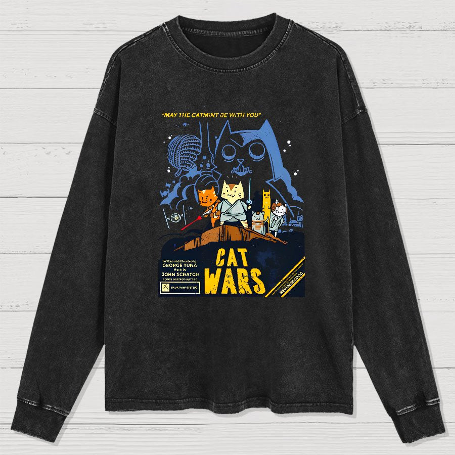 Cat Wars，Revenge of The Dog Washed Long Sleeve Tee