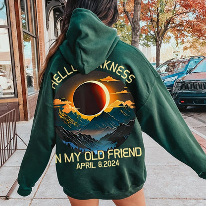 Hello Darkness My Old Friend Nerdy Graphic Geek Printed Back Cotton Hoodie