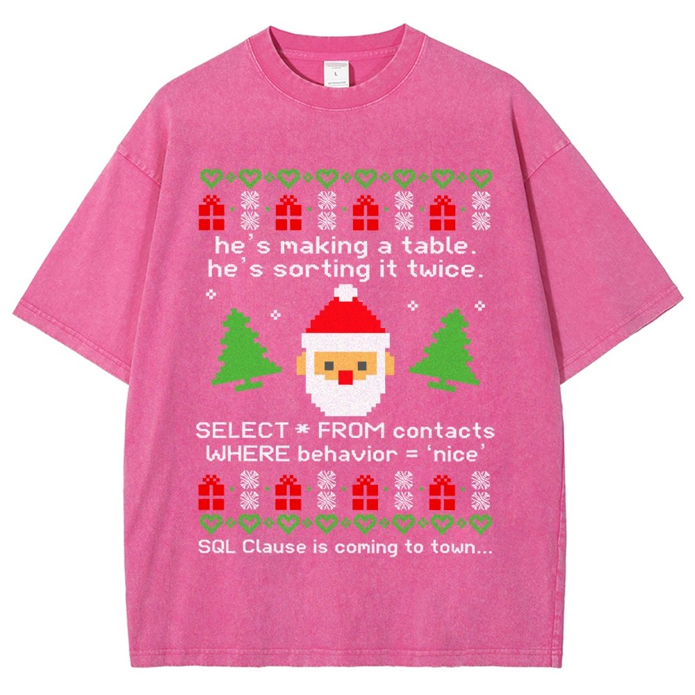 He's Making A Table Christmas Vintage Distressed T-shirt