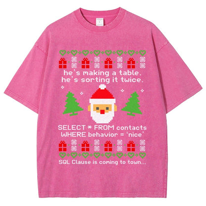 He's Making A Table Christmas Vintage Distressed T-shirt