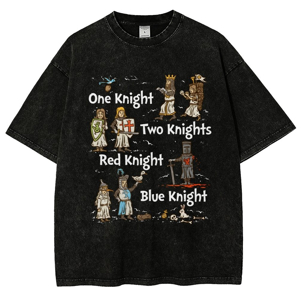 Red Knight Blue Knight Vintage Distressed T-shirt