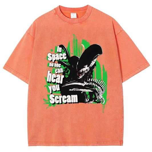 In Space No One Can Hear You Scream Vintage Distressed T-shirt