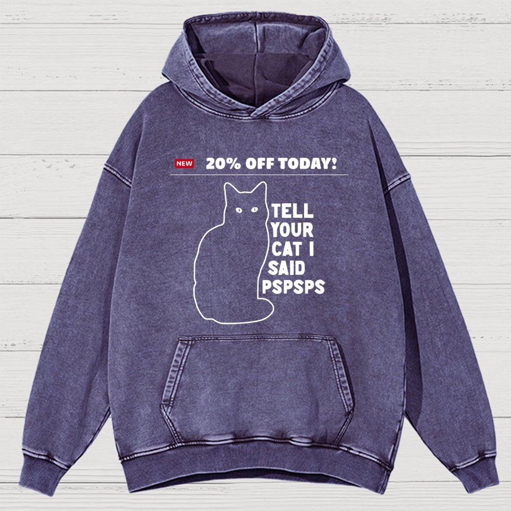 Tell Your Cat Vintage Distressed Hoodie