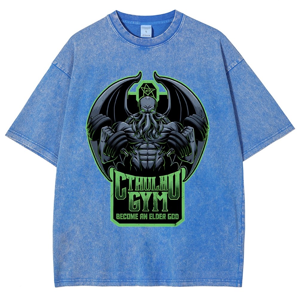 Cthulhu Gym Vintage Distressed T-shirt
