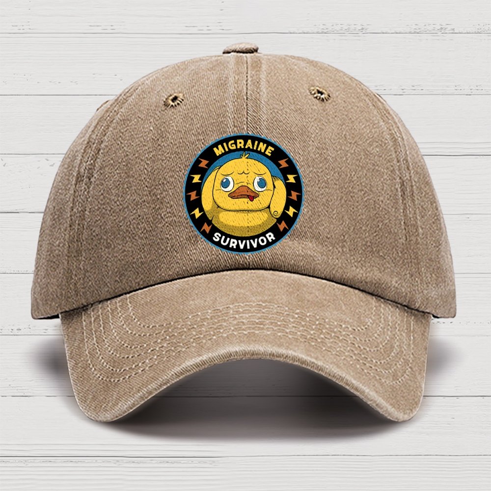 Migraine Survivor Funny Duck Cotton Hat