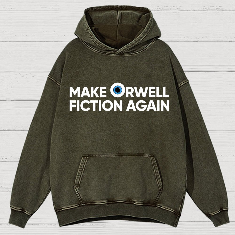 Make Orwell Fiction Again Vintage Distressed Hoodie