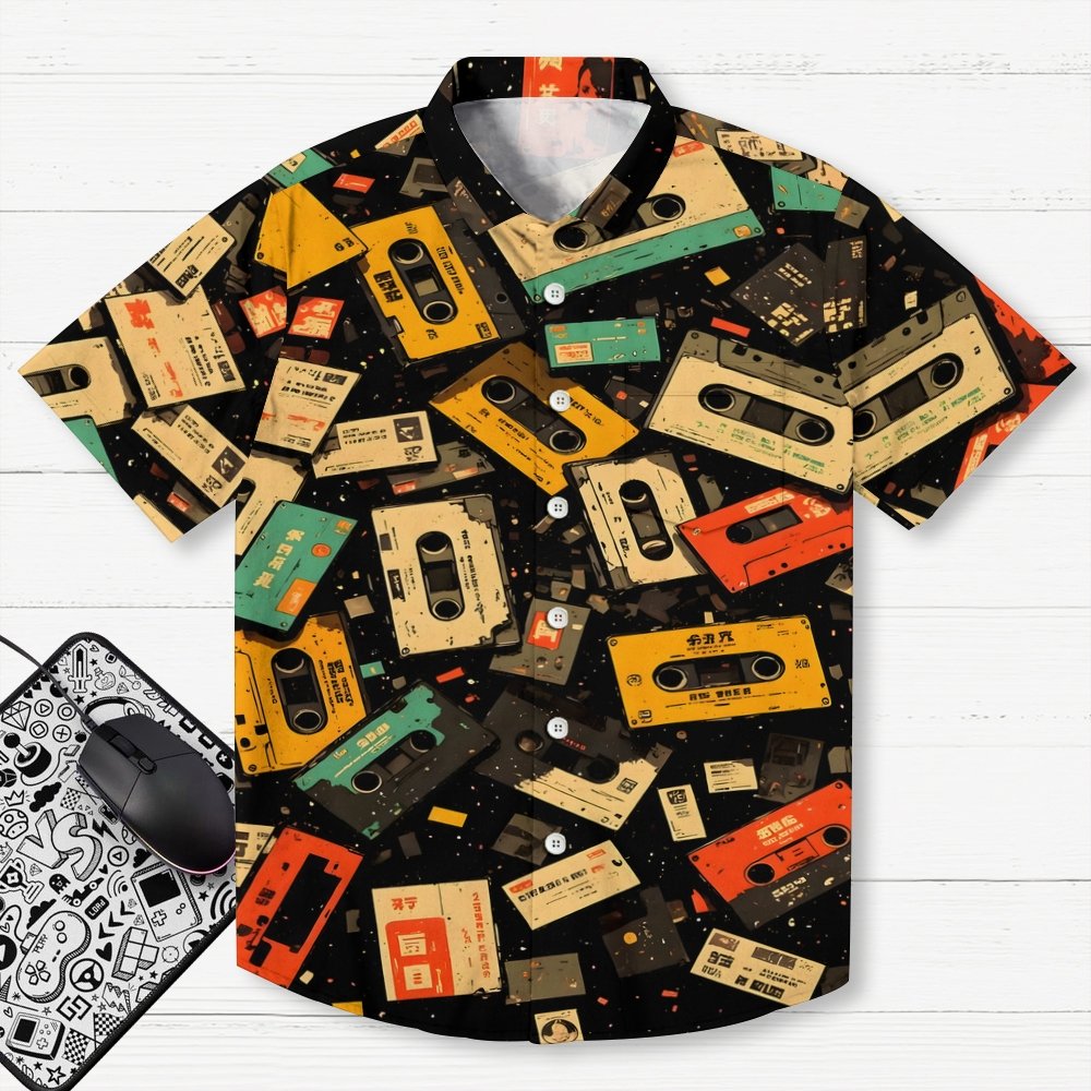 Retro cassette tapes - CDs Geek Hawaiian Shirt